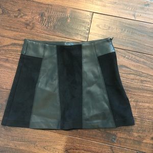 Black faux leather/suede mini skirt ZARA S